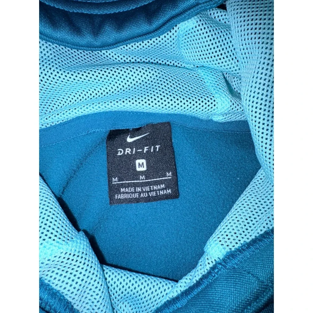 Nike Dri-FIT Womens Hoodie‎ Teal Blue Pullover Sweatshirt Size M
